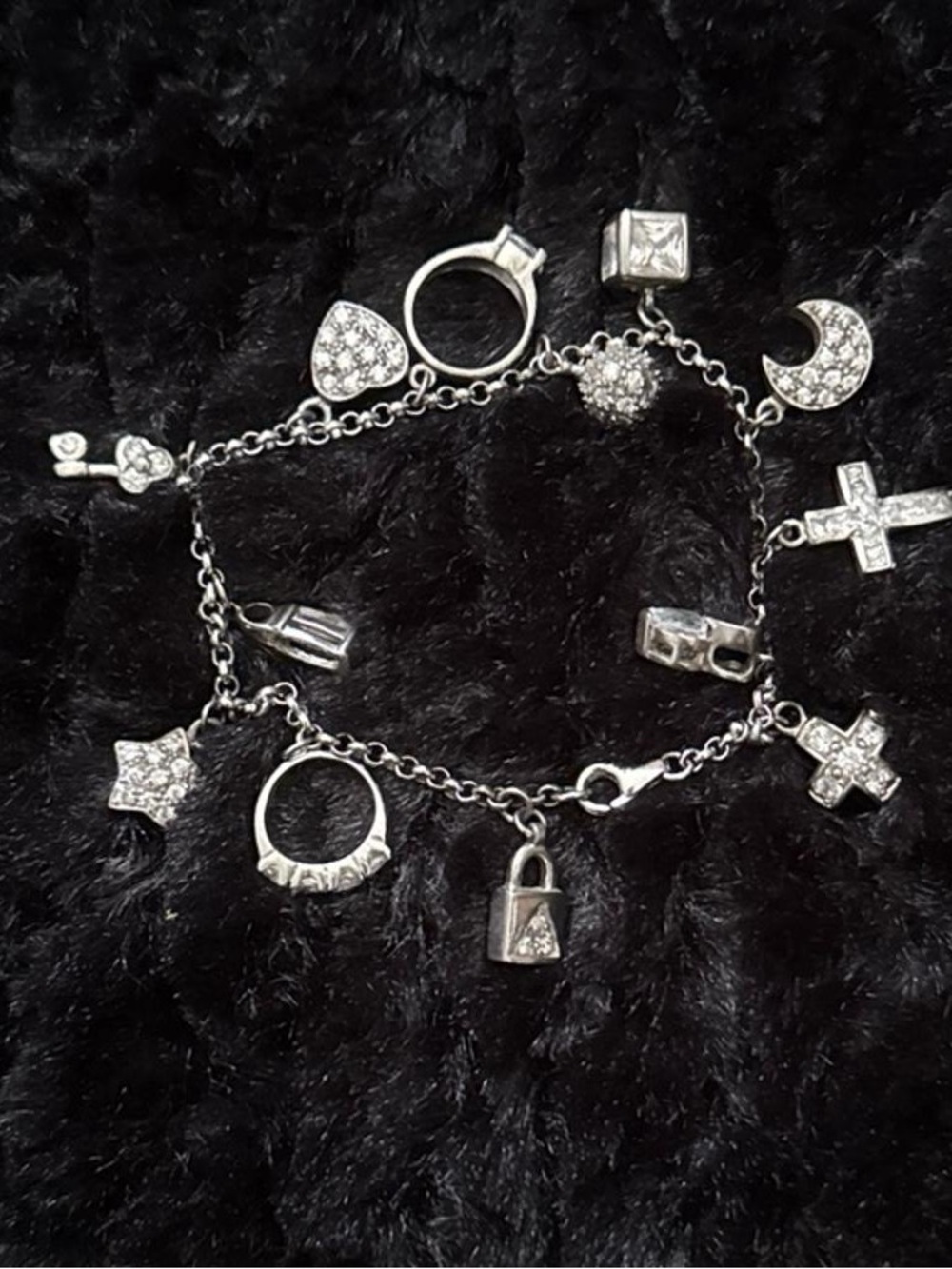 Silver Crystal Charm Bracelet for Kids - Sparkling Silver Charm Chain